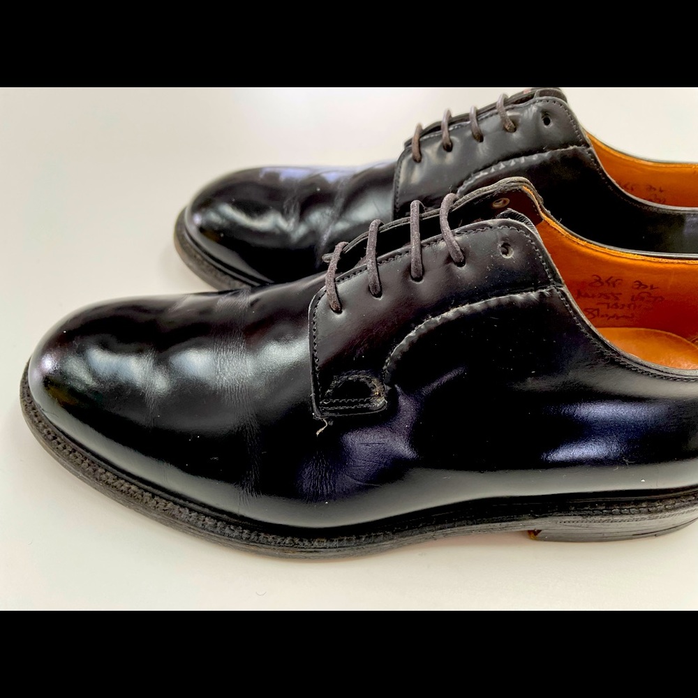 Church's Black Leather Plain Toe Lace-Up Dress Oxfords shoes Men's 9.5